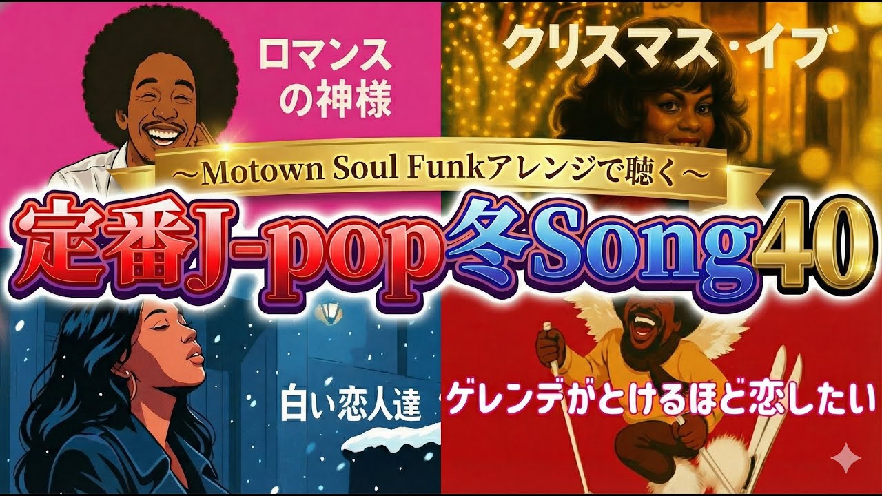 【作業用BGM】心があたたまるJ-POP冬の名曲メドレー！｜氷雪も溶かすMotown Soul Funkアレンジ40曲【勉強用・癒しBGM/180分】