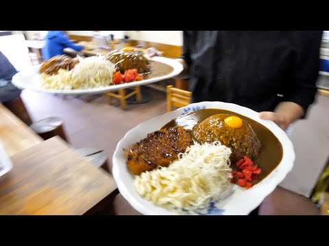 You will Definitely be Full! Students and Men Love It! Huge Portion of Curry Fried Pork Cutlet Rice!