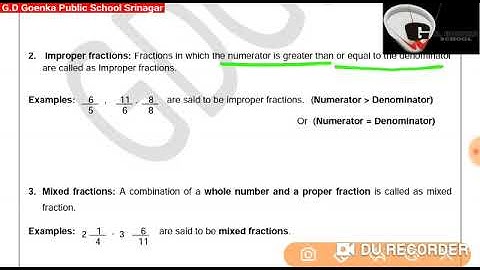 Grade 4 Math 21 08 20 Week 4 Understanding Fractions  Types of Fractions