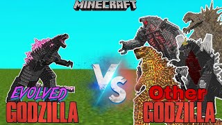 Evolved Godzilla Vs other Godzillas in MINECRAFT PE