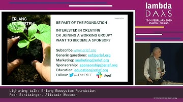 Lightning Talk - Alistair Woodman - Erlang Ecosystem Foundation - Lambda Days 2020