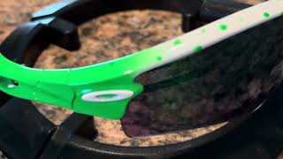 RARE OAKLEYS - Splatter Neon Green / Jade Iridium ATHLETE