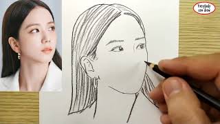 Very Easy How To Draw Kim Jisoo Blackpink South Korean Girl Band Kpop Learn Drawing Academy