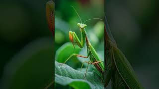 Still as a statue, swift as lightning#MantisLife #InsectHunter #MacroNature #WildDetails #viralvideo