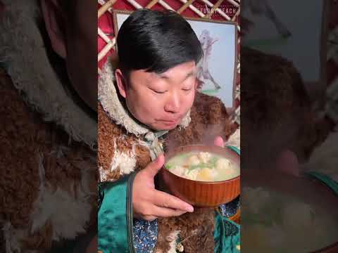 أبا عوباطة طبخ كرات اللحم المخزنة لأن الشتاء قاس جدا راحة نفسية منغوليا  اكسبلور 