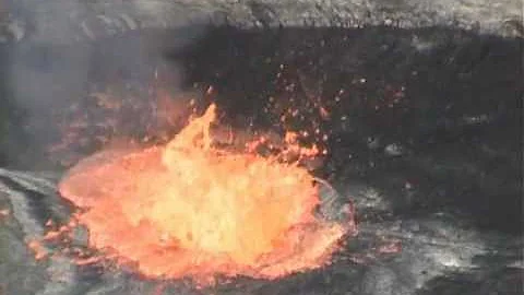 Disposal of organic waste in Erta Ale Volcano lava...