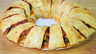 ВСЕ БУДУТ ПРОСИТЬ ДОБАВКИ! | ЗАКУСОЧНЫЙ ПИРОГ-РОМАШКА🥬🥩😋 ВСЕ БУДУТ ПРОСИТЬ ДОБАВКИ! | ЗАКУСОЧНЫЙ ПИРОГ-РОМАШКА🥬🥩😋