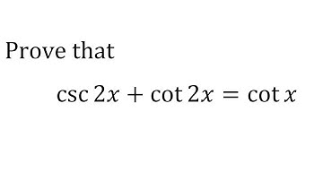 Prove that cosec2x+cot2x=cotx