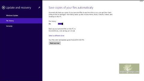 Backing Up Your Computer in Windows 8 (File History)