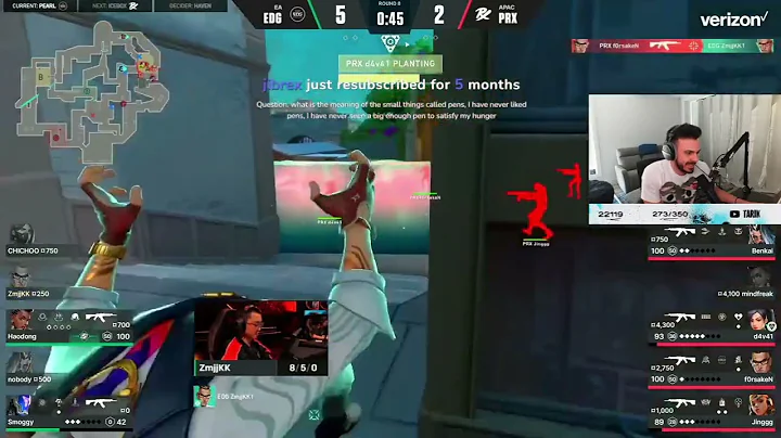 SEN Tarik love this sage wall fight EDG vs PRX Valorant Champions