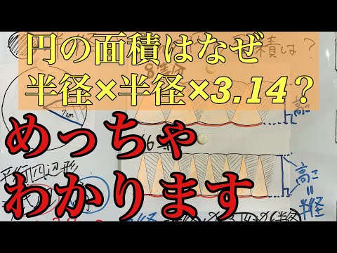 円の面積の公式のなぜがわかる！【小６　算数】円の面積　小学６年ー１３