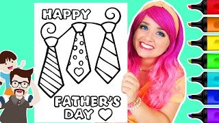 Coloring Happy Father's Day Neckties Coloring Page | Ohuhu Art Markers