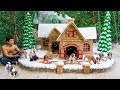 Building Most Beautiful Christmas House For Rescued Puppies During Christmas