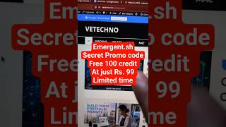 Emergent.sh Promo code | Free 100 credit at just Rs. 99 Limited time #ai #promocode #emergent #code