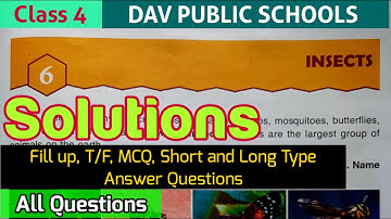 DAV class 4 science chapter 6 Insects || Solutions