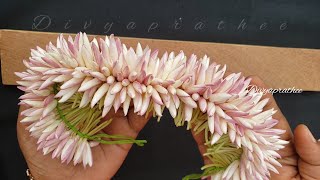 how to tie pink jasmine garland/Bridal Veni/Gajra/poo kattuvathu eppadi/DIY pink jasmine garland