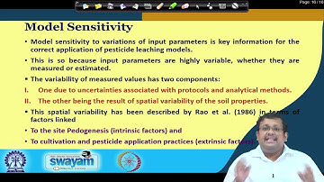 Lecture 54: Modeling the Fate of Pollutants in Soil Risk and Remedies (Contd.) #swayamprabha #ch28sp