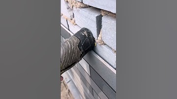 The process of Installing Exterior Wall Cladding on a Brick Wall #goodtools #machinery #smartwork