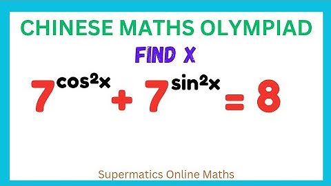 Chinese Maths Olympiad | A Nice Trigonometry Problem || Trigonometric Equation ||| #china