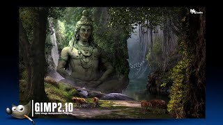 Lord Shiva - Matte Painting Art in GIMP | Photoshop editing in GIMP | Codingcreator screenshot 2