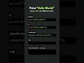 Print “Hello World” Python vs C vs JavaScript vs C# vs Assembly #python #code #pybeginners