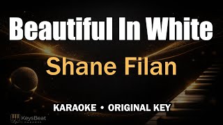 Beautiful In White  Shane Filan karaoke Piano Original Key Bass  Drum