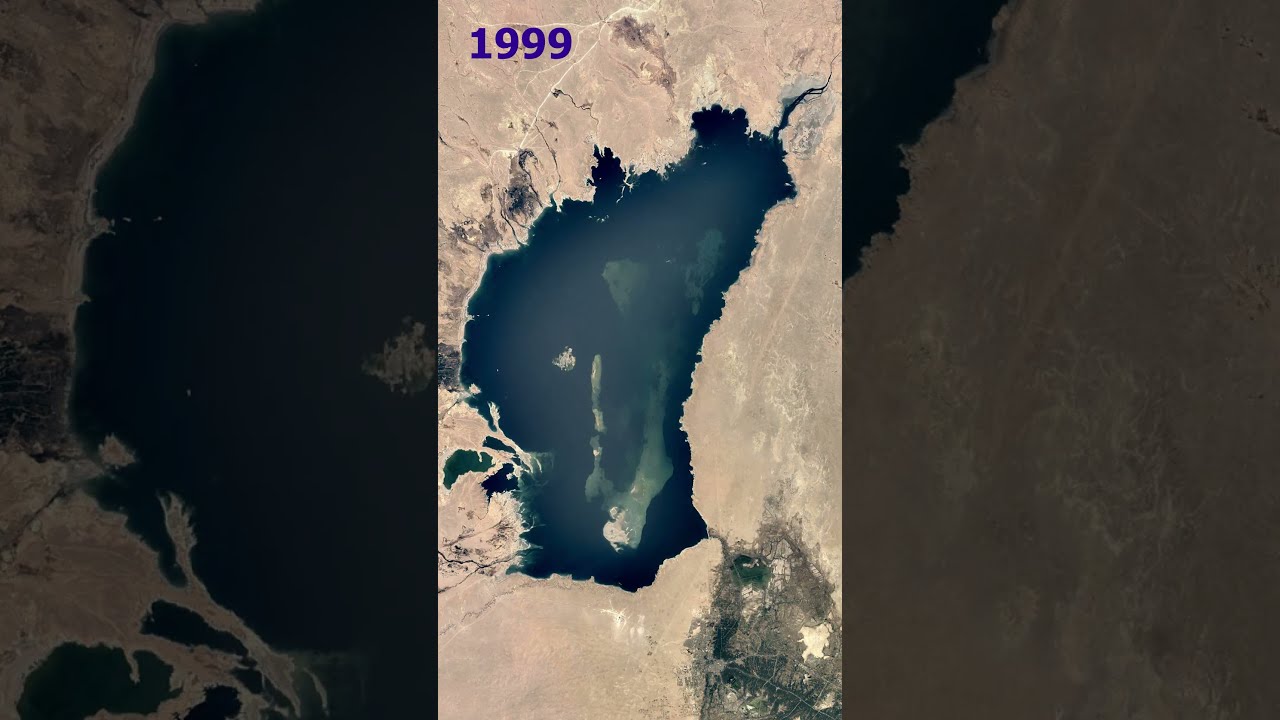 Timelapse of shrinking of Lake Milh | Lake Razzaza, Iraq from 1984 to 2020