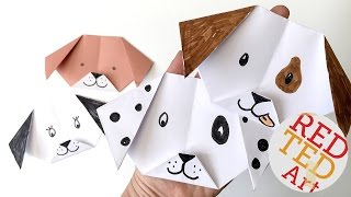 Easy Origami Dog \& Puppy (Emoji Puppy Paper Craft)