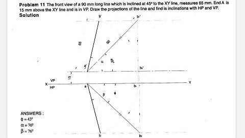 Problem number 11 from Projection of lines in Solid edge software