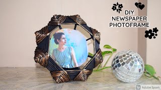 How to make Newspaper Photo Frame [Best out of waste ] parul pawar