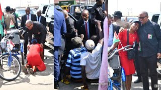 See how Disabled, others cry to Peter Obi during Mega rally in Benin, Edo State