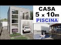 CASA PEQUENA DE 5 x 10m   COM PISCINA