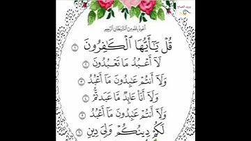 سورة الكافرون  (بصوت  القارئ  حمزة بوديب ) تلاوة هادئة جدا تريح القلب  💚