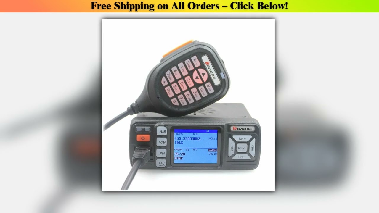 Baojie BJ-318 Mini Car Mobile Radio Vehicle Mount Station 256CH 10km Long Range 25W Dual Band