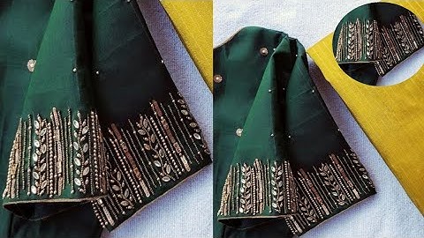 Embroidered sleeves tutorial ✨️hand embroidery  for blouse sleeves tutorial #rabiaahmed