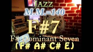 f#7 dominant seven (f# a# c# e) - jazz - m.m.=140 - one chord backing track