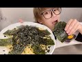 韓国海苔を大量に入れた真っ黒なパスタを作ってみた