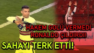 Hakem Cristiano Ronaldonun Golünü Saymadı | Sahayı Terk Etti