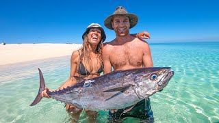 4 WEEKS SURVIVING AT SEA (Spearfishing The Craziest Fish In Ocean!)