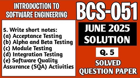 P6- Q. 5 | BCS 051 June 2025 Solution | BCS051 Solved Question Paper | Bcs51 Important Question