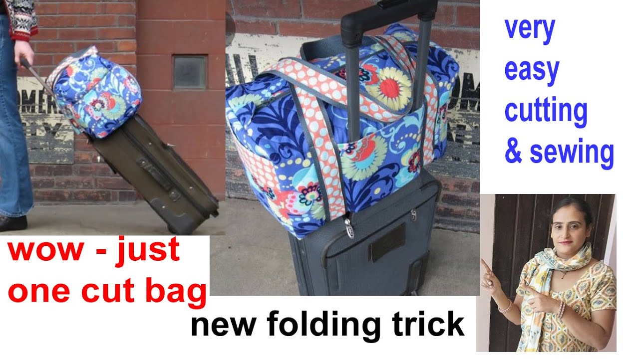just need one rectangle piece of cloth one cut bag diy travel bag making at home / diy bag