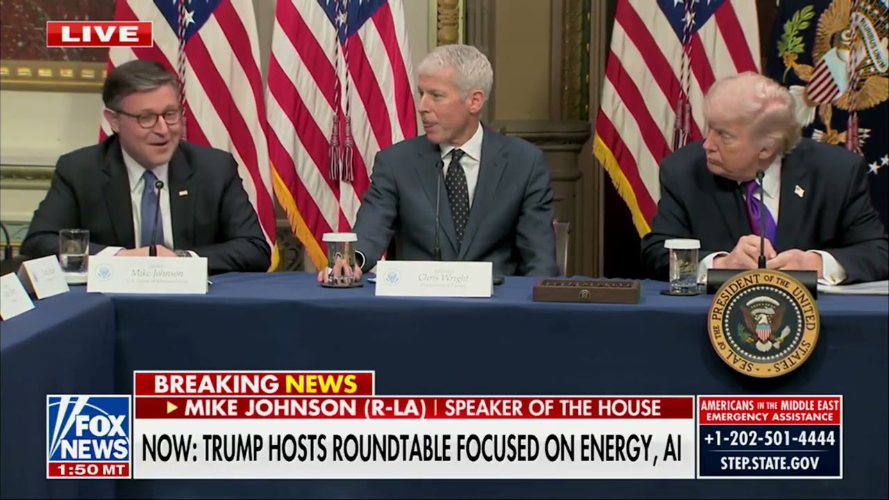 Speaker Johnson Gives Brief Remarks at Trump Energy & AI Roundtable