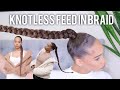 KNOTLESS FEED IN LONGGG BRAID! detailed | NO HEAT Protective Style