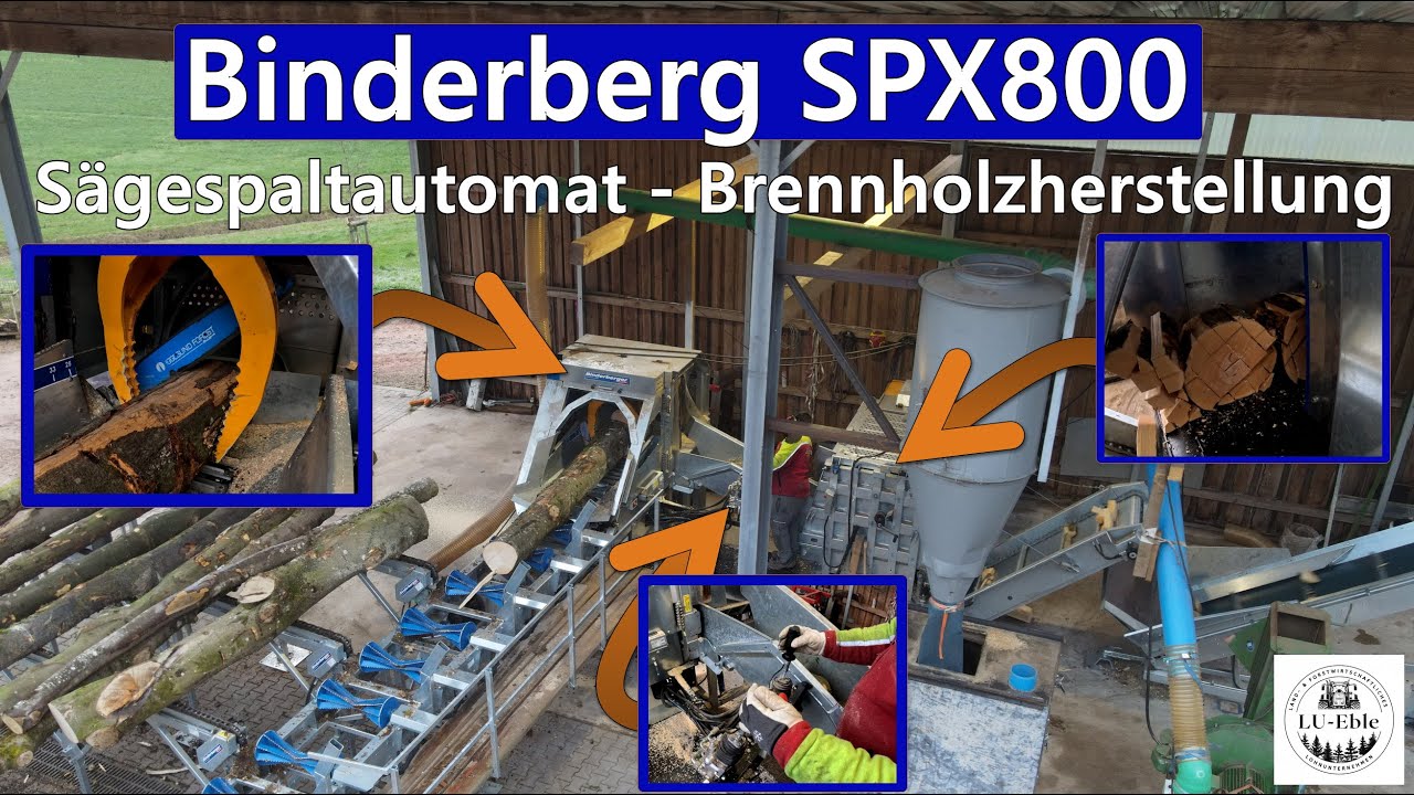 Binderberger SPX800 Sägespaltautomat - Stationäre Brennholzherstellung | Zehnle Forstbetrieb