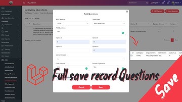 Full save record Questions in Laravel 9 Job HR | System Management