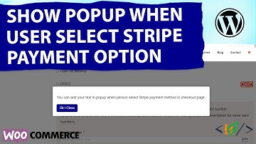 How to Show Popup When Customer Select Stripe Payment Method in WooCommerce Checkout | Credit Card