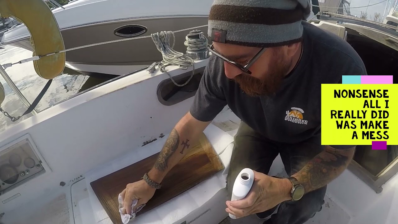 Catalina 30 - Super dirty teak companionway door