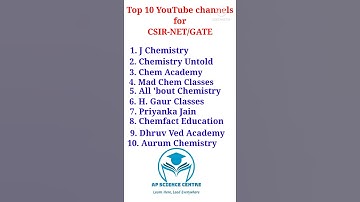 #shorts| Top 10 youtube channels for CSIR-NET GATE(2022) of chemistry#youtubeshorts #ytshorts