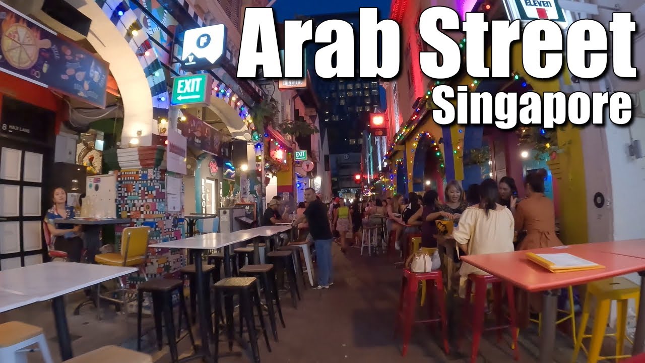 Singapore city - Bugis Arab Street and Sultan Mosque 4K walking tour