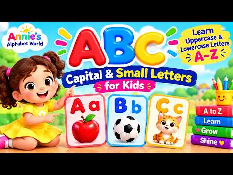 Learn Uppercase & Lowercase Letters A–Z | Capital & Small Letters for Kids   #alphabetforkids